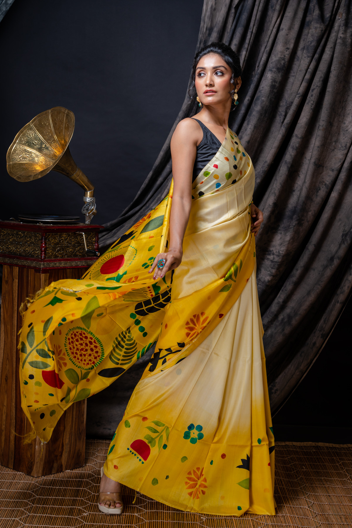 Hand Painted Mulberry Silk Saree